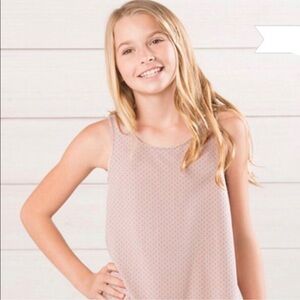 Matilda Jane Girls Polka Dot On Your Team Tank Top Sz 10